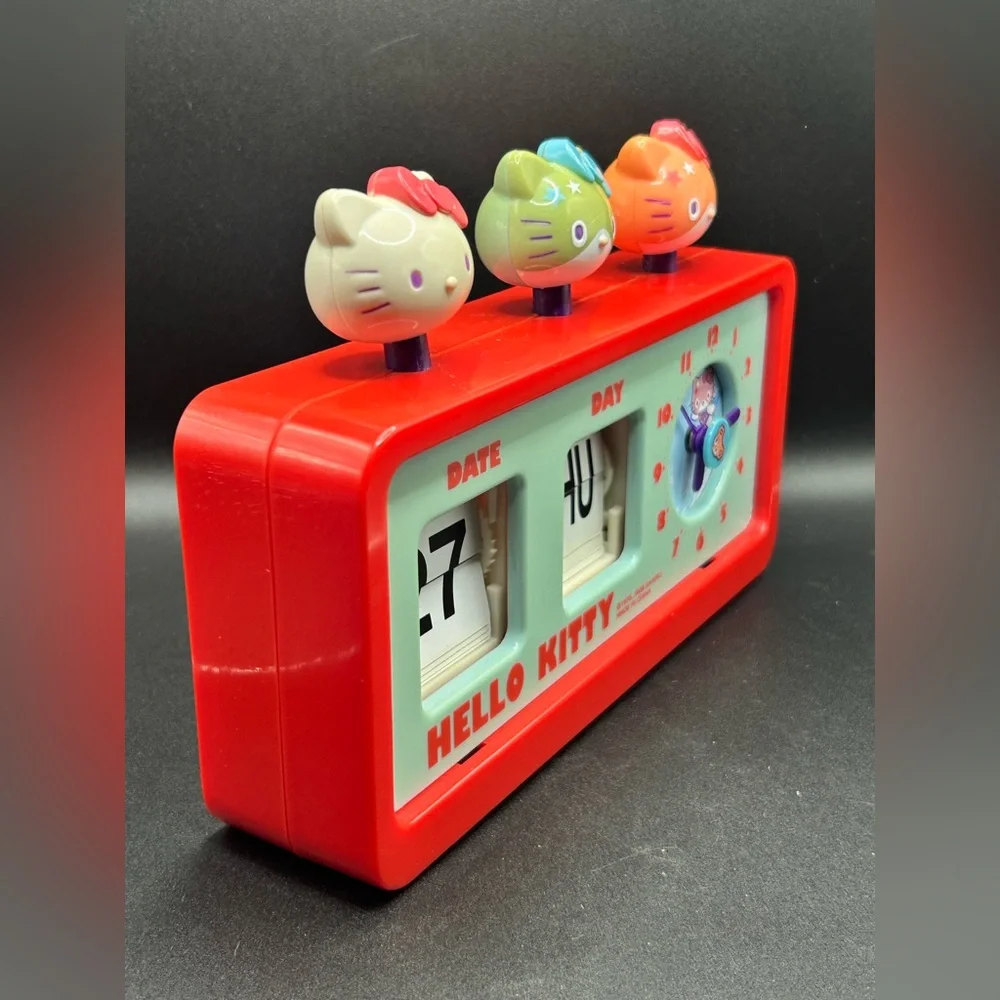 2008 Sanrio Hello Kitty & Hero Hello Kitty Perpetual Calendar Clock, Y2K Kawaii